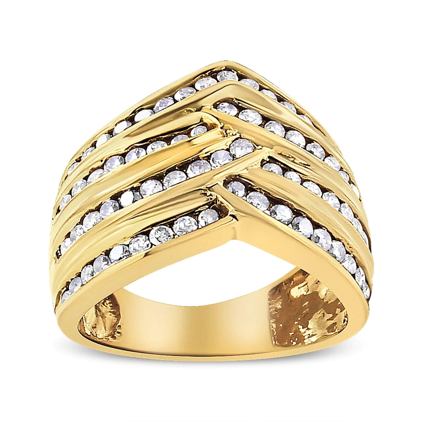 Yellow Gold Plated Silver 1.5 Ct Diamond Ring