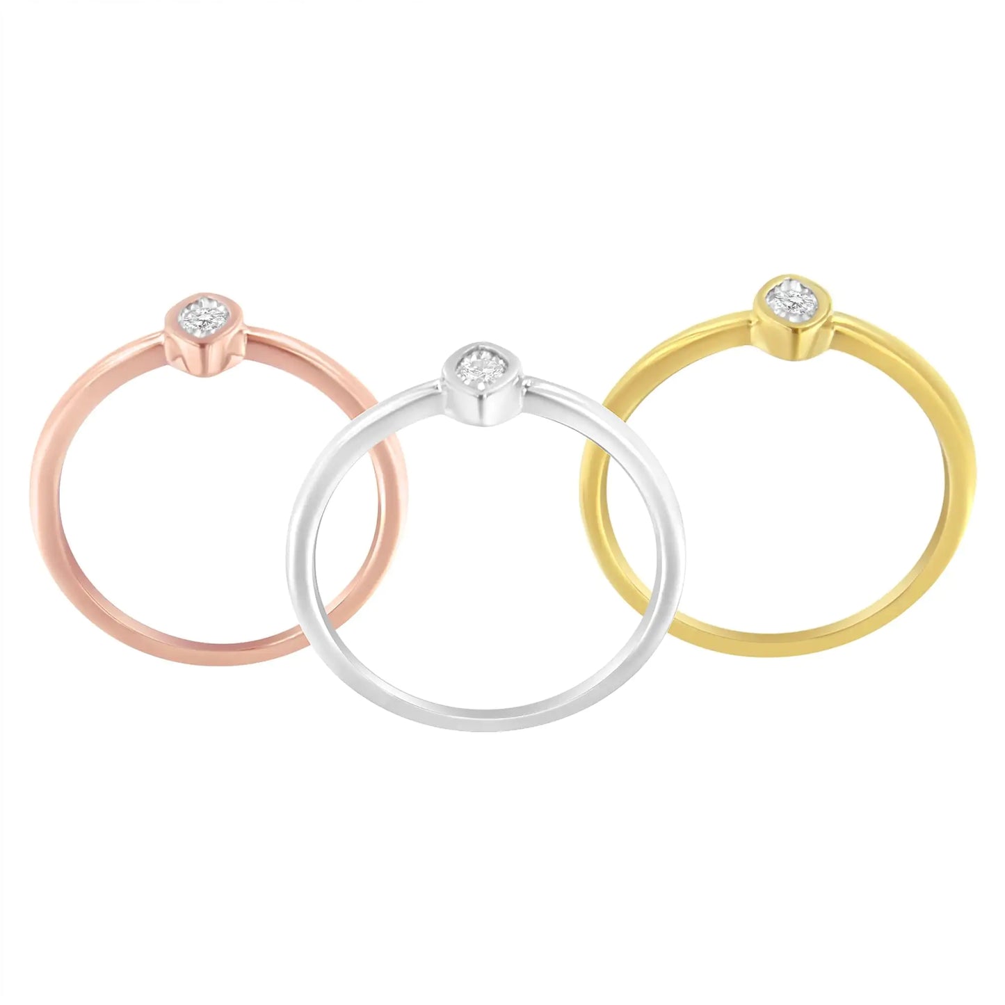 14K Gold Marquise Diamond Trio Promise Ring Set