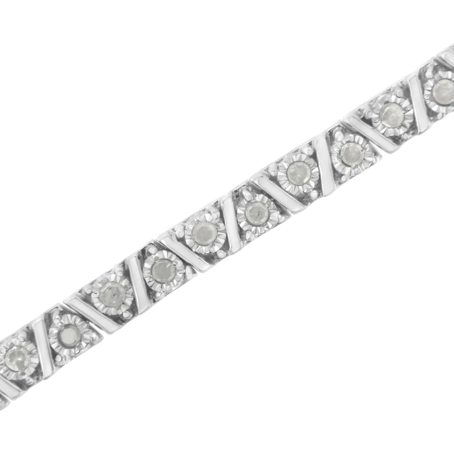 Sterling Silver 1 CT Diamond Zigzag Bracelet – Elegant Jewelry | Bracelets | Elegant Emulations Jewelry USA