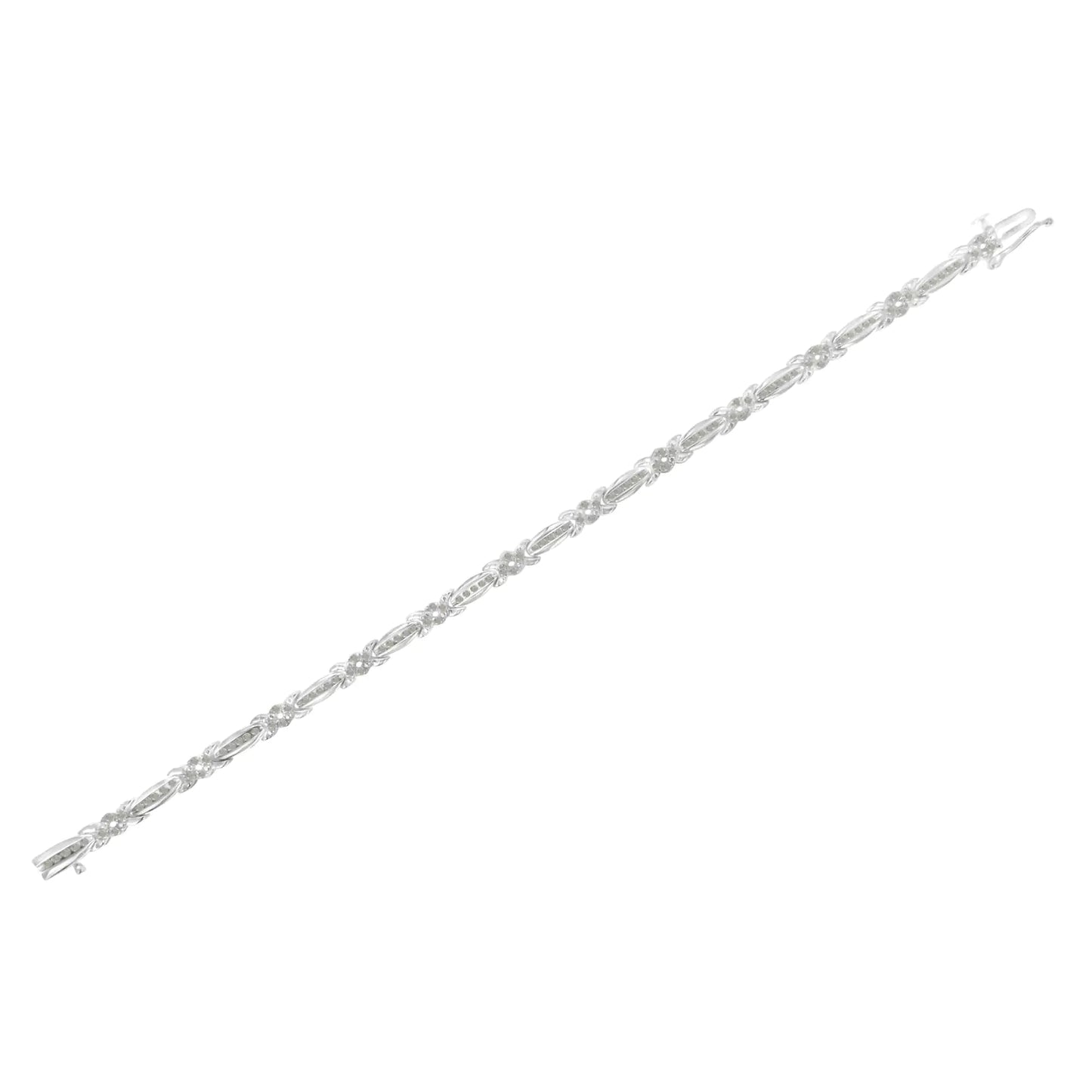 Sterling Silver Diamond Accent X - Link Bracelet | Bracelets | Elegant Emulations Jewelry USA