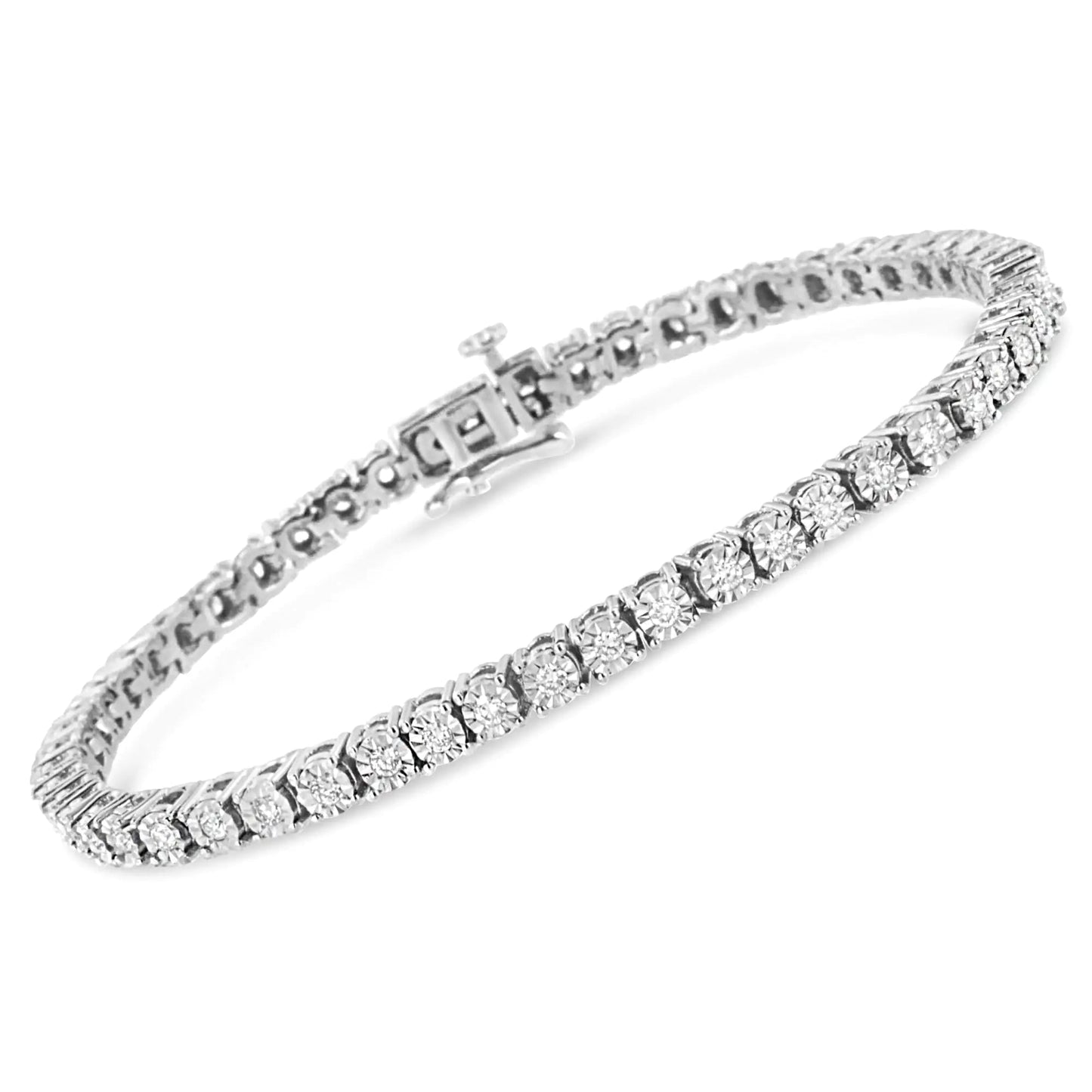 Sterling Silver Lab Diamond Tennis Bracelet - 7.25" | Bracelets | Elegant Emulations Jewelry USA