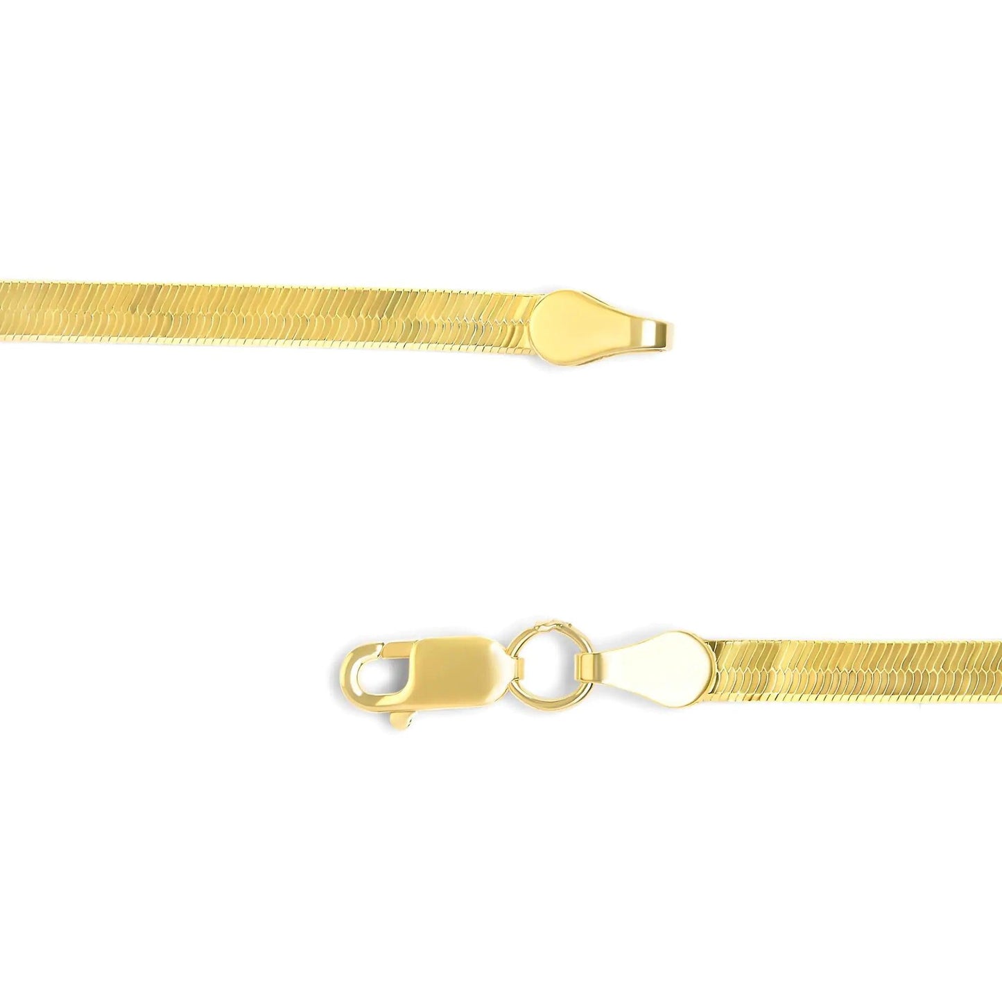 Unisex Solid 14K Gold 2.8mm Imperial Herringbone Chain Necklace | | Elegant Emulations Jewelry USA