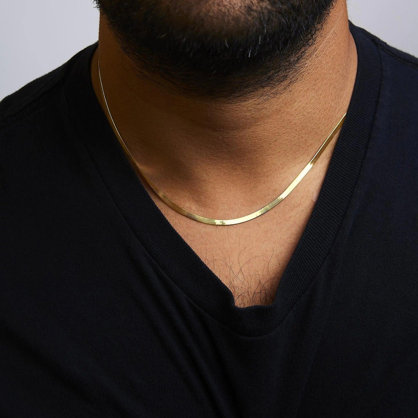 Unisex Solid 14K Gold 2.8mm Imperial Herringbone Chain Necklace | | Elegant Emulations Jewelry USA