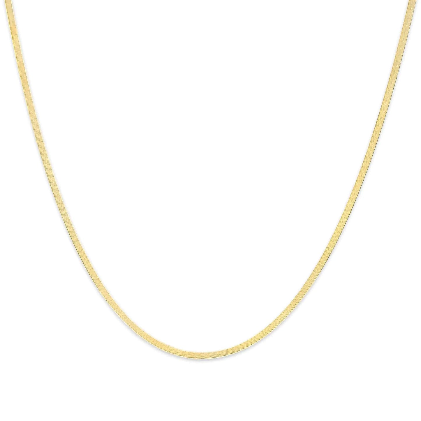 Unisex Solid 14K Gold 2.8mm Imperial Herringbone Chain Necklace | | Elegant Emulations Jewelry USA