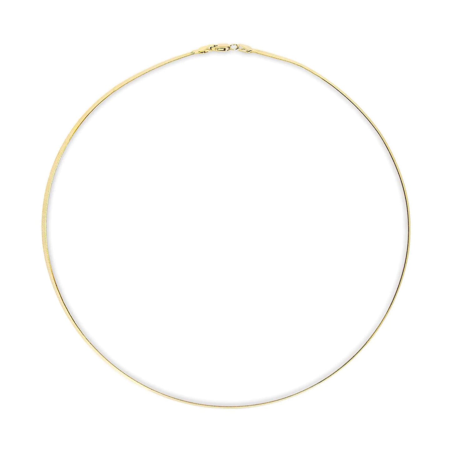 Unisex Solid 14K Gold 2.8mm Imperial Herringbone Chain Necklace | | Elegant Emulations Jewelry USA