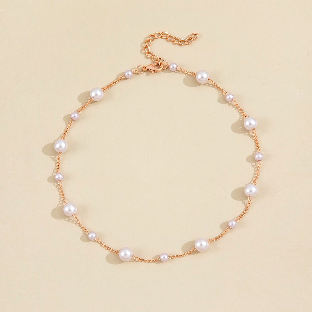 Vintage Pearl Clavicle Chain Female Simple | Necklace | Elegant Emulations Jewelry USA