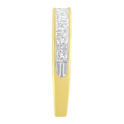14KT Yellow Gold Diamond Channel Band Ring (1 cttw, H-I Color, SI2-I1 Clarity) - Elegant Emulations