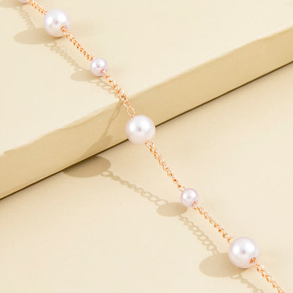 Vintage Pearl Clavicle Chain Female Simple - Elegant Emulations