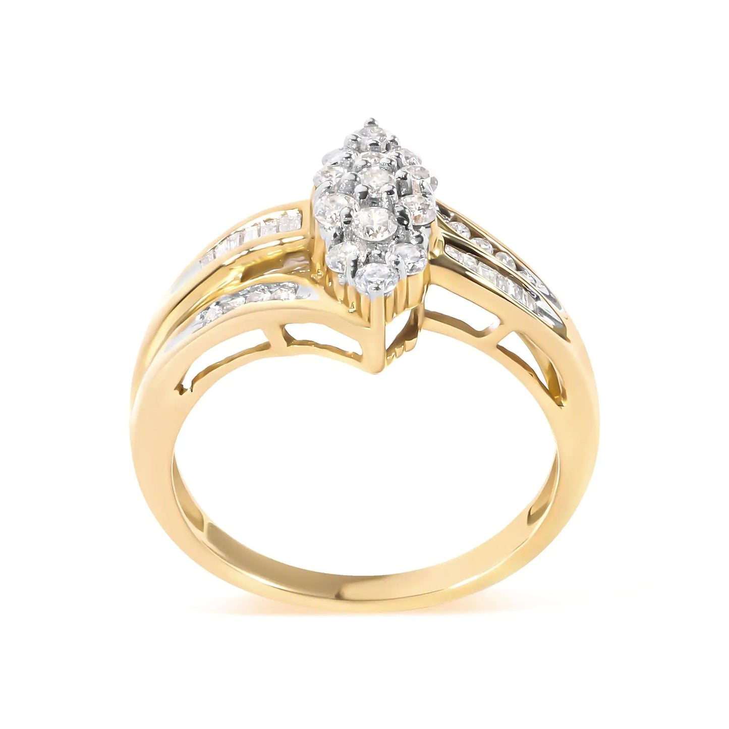 10K Gold Pear Cluster Diamond Ring | Rings | Elegant Emulations Jewelry USA