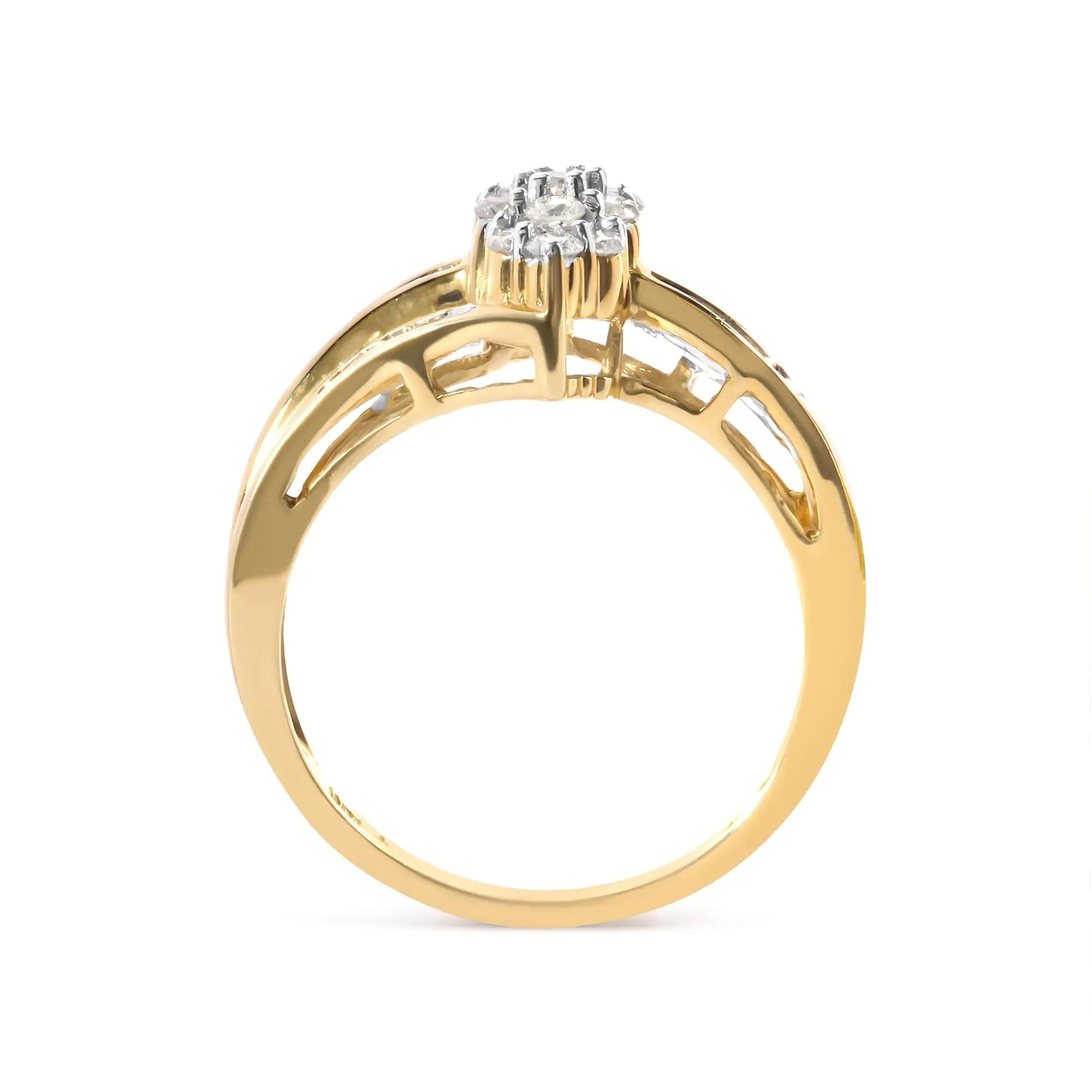10K Gold Pear Cluster Diamond Ring | Rings | Elegant Emulations Jewelry USA