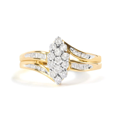 10K Gold Pear Cluster Diamond Ring | Rings | Elegant Emulations Jewelry USA