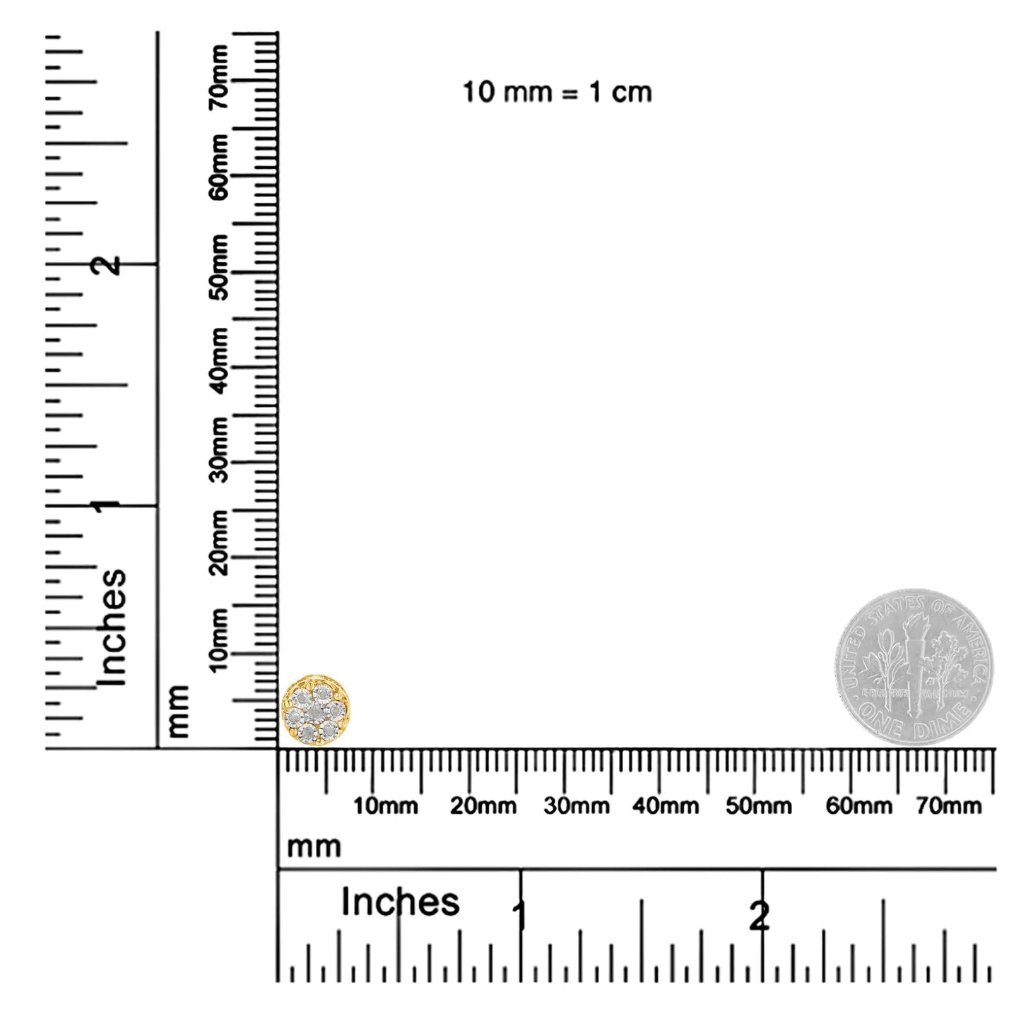 10K Gold Plated Sterling Silver Diamond Floral Studs | Earrings | Elegant Emulations Jewelry USA