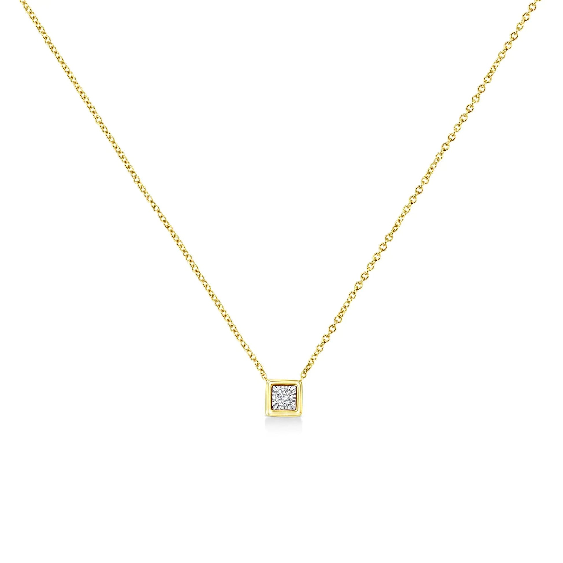 10K Gold Plated Sterling Silver Diamond Miracle Pendant | Necklace | Elegant Emulations Jewelry USA