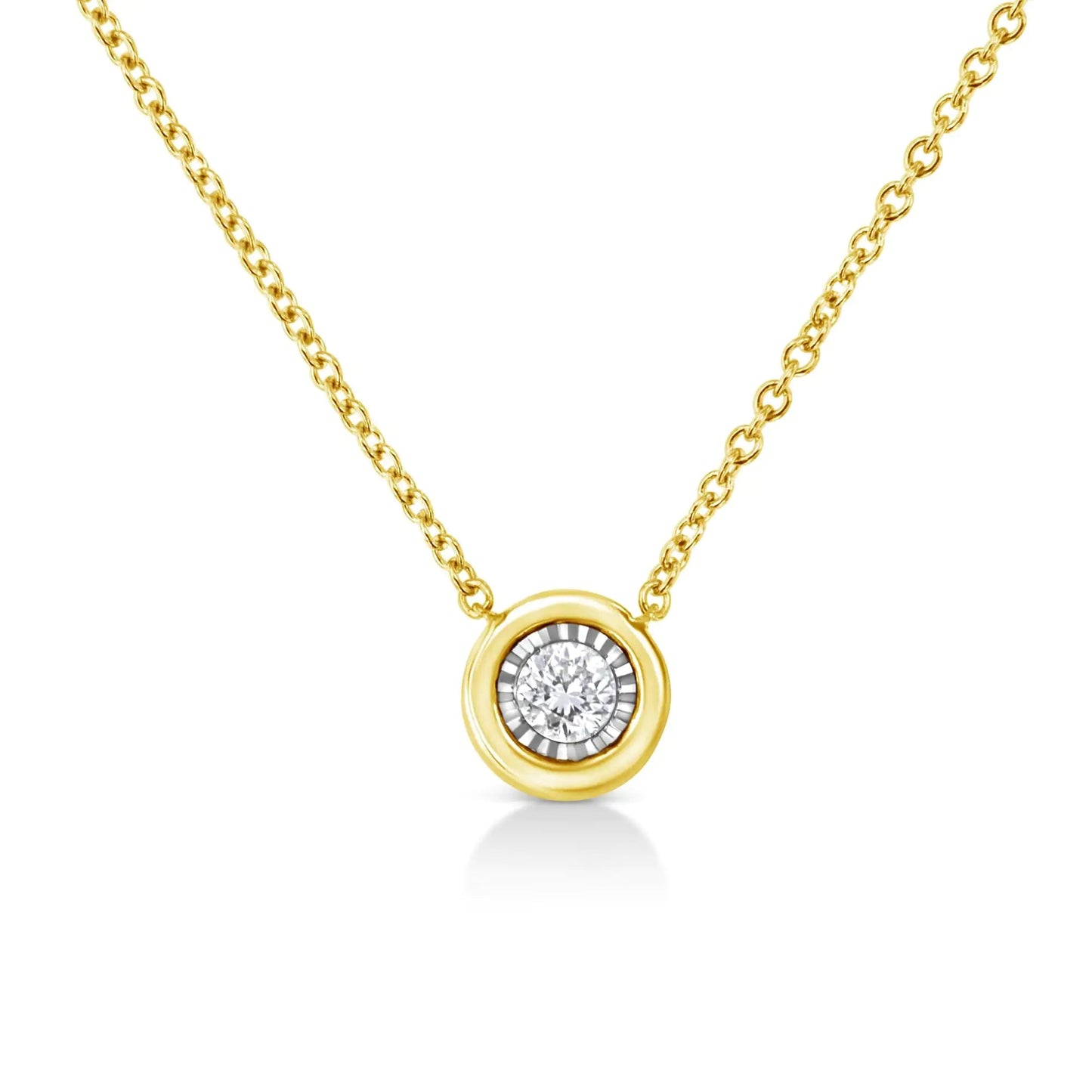 10K Gold Plated Sterling Silver Diamond Miracle Pendant | Necklace | Elegant Emulations Jewelry USA