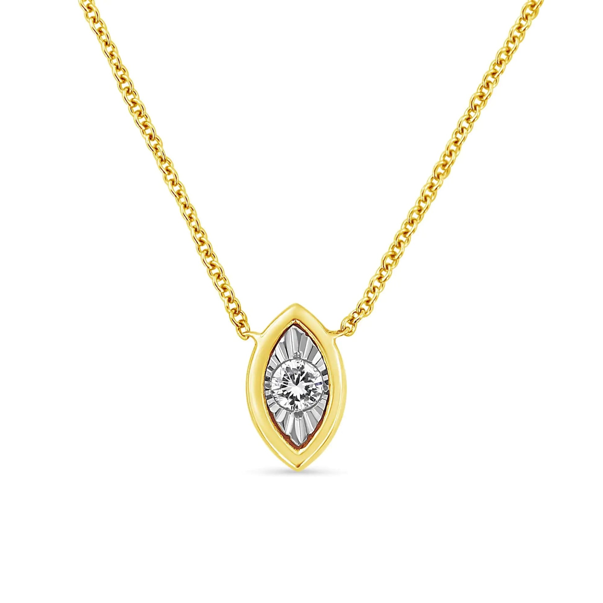 10K Gold Plated Sterling Silver Diamond Miracle Pendant | Necklace | Elegant Emulations Jewelry USA