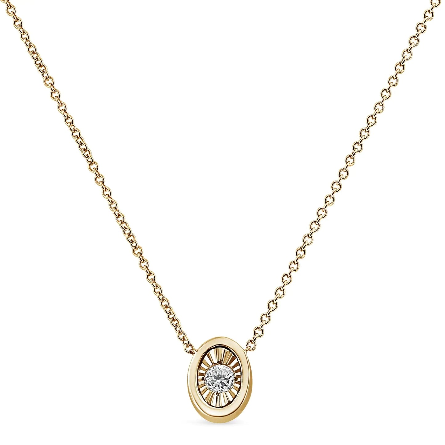 10K Gold Plated Sterling Silver Diamond Miracle Pendant | Necklace | Elegant Emulations Jewelry USA
