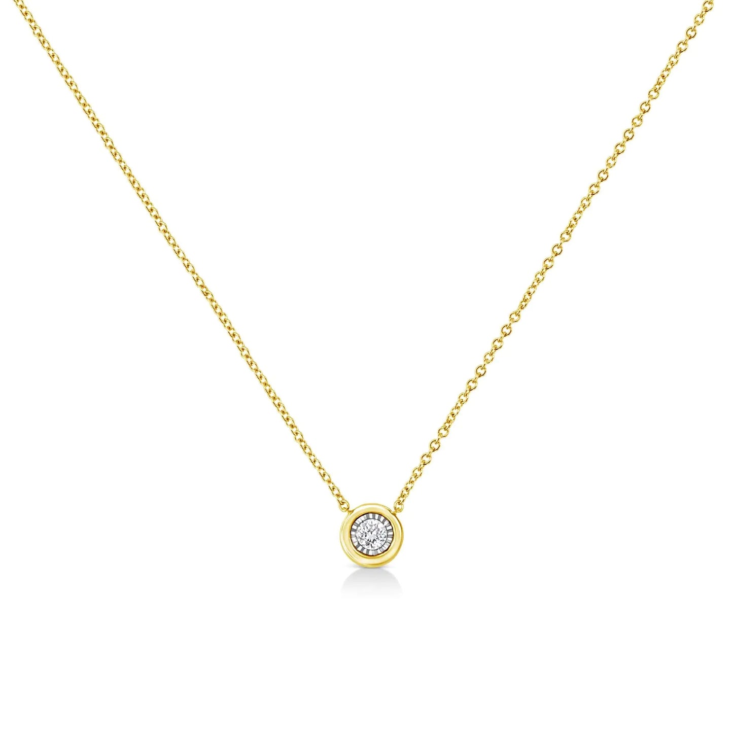 10K Gold Plated Sterling Silver Diamond Miracle Pendant | Necklace | Elegant Emulations Jewelry USA