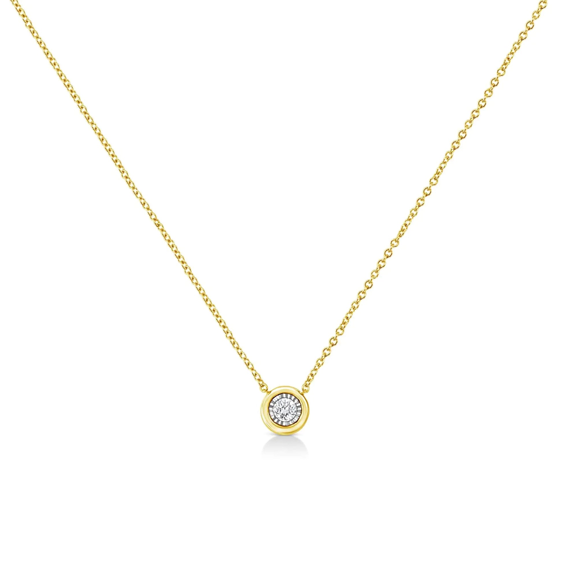 10K Gold Plated Sterling Silver Diamond Miracle Pendant | Necklace | Elegant Emulations Jewelry USA