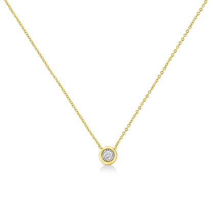 10K Gold Plated Sterling Silver Diamond Miracle Pendant | Necklace | Elegant Emulations Jewelry USA