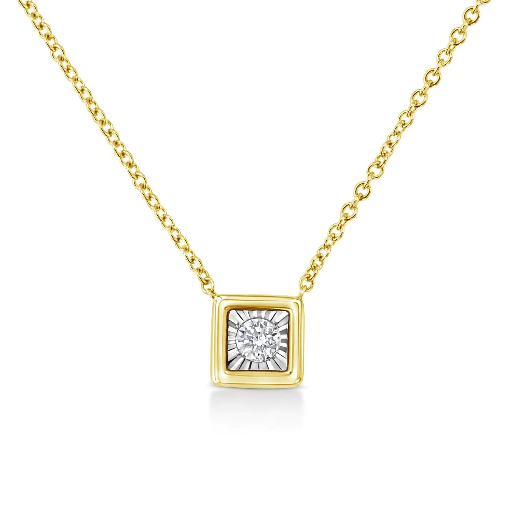 10K Gold Plated Sterling Silver Diamond Miracle Pendant | Necklace | Elegant Emulations Jewelry USA