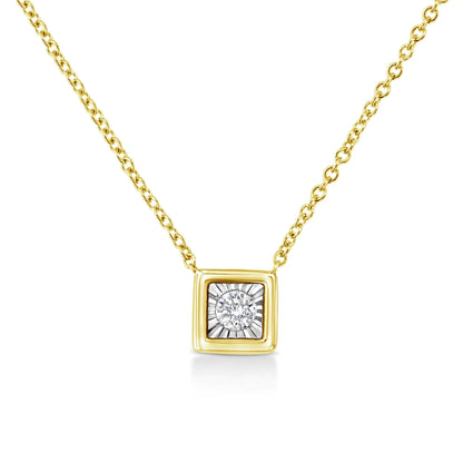 10K Gold Plated Sterling Silver Diamond Miracle Pendant | Necklace | Elegant Emulations Jewelry USA