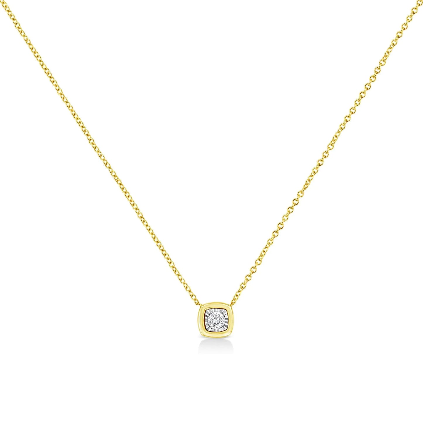 10K Gold Plated Sterling Silver Diamond Miracle Pendant | Necklace | Elegant Emulations Jewelry USA
