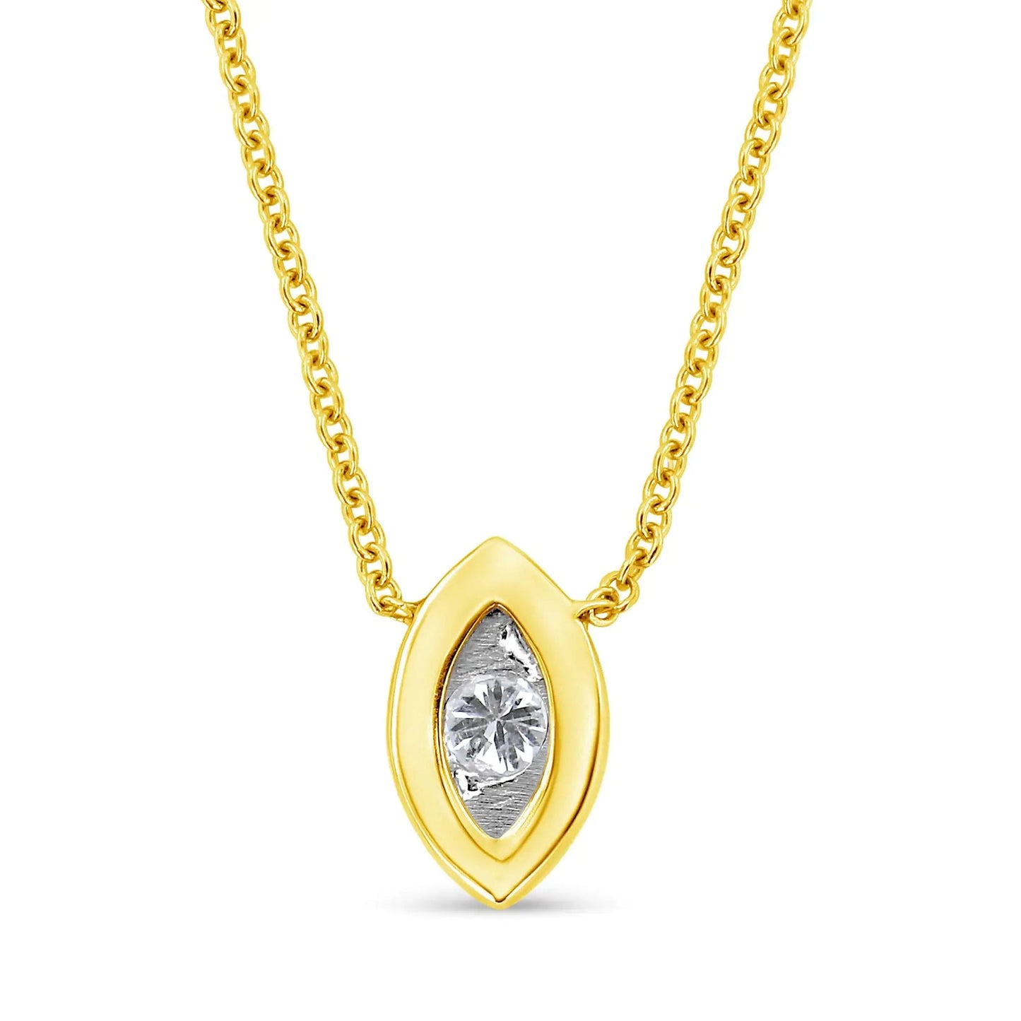 10K Gold Plated Sterling Silver Diamond Miracle Pendant | Necklace | Elegant Emulations Jewelry USA