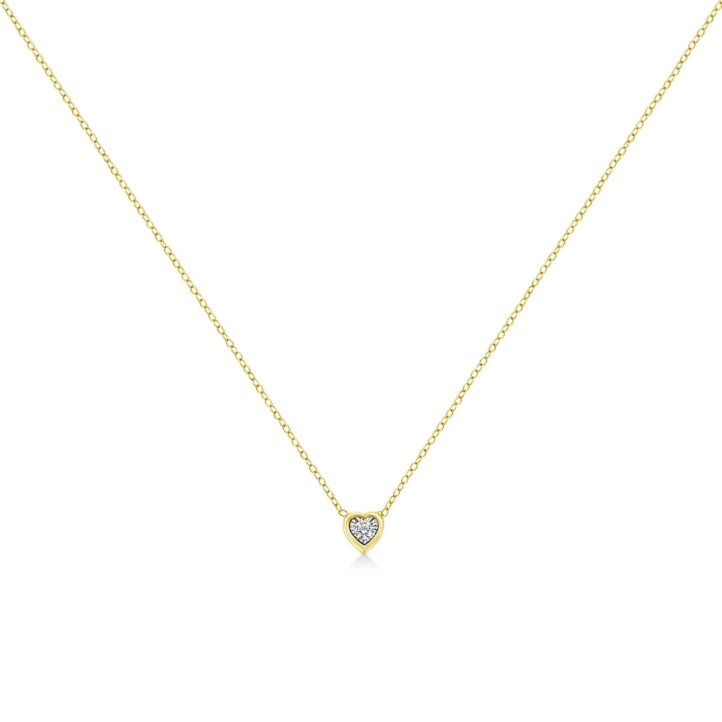 10K Gold Plated Sterling Silver Diamond Miracle Pendant | Necklace | Elegant Emulations Jewelry USA
