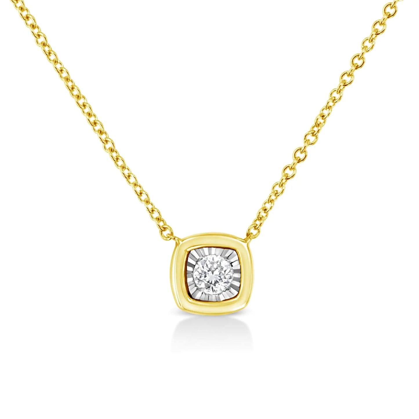 10K Gold Plated Sterling Silver Diamond Miracle Pendant | Necklace | Elegant Emulations Jewelry USA