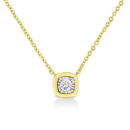 10K Gold Plated Sterling Silver Diamond Miracle Pendant | Necklace | Elegant Emulations Jewelry USA