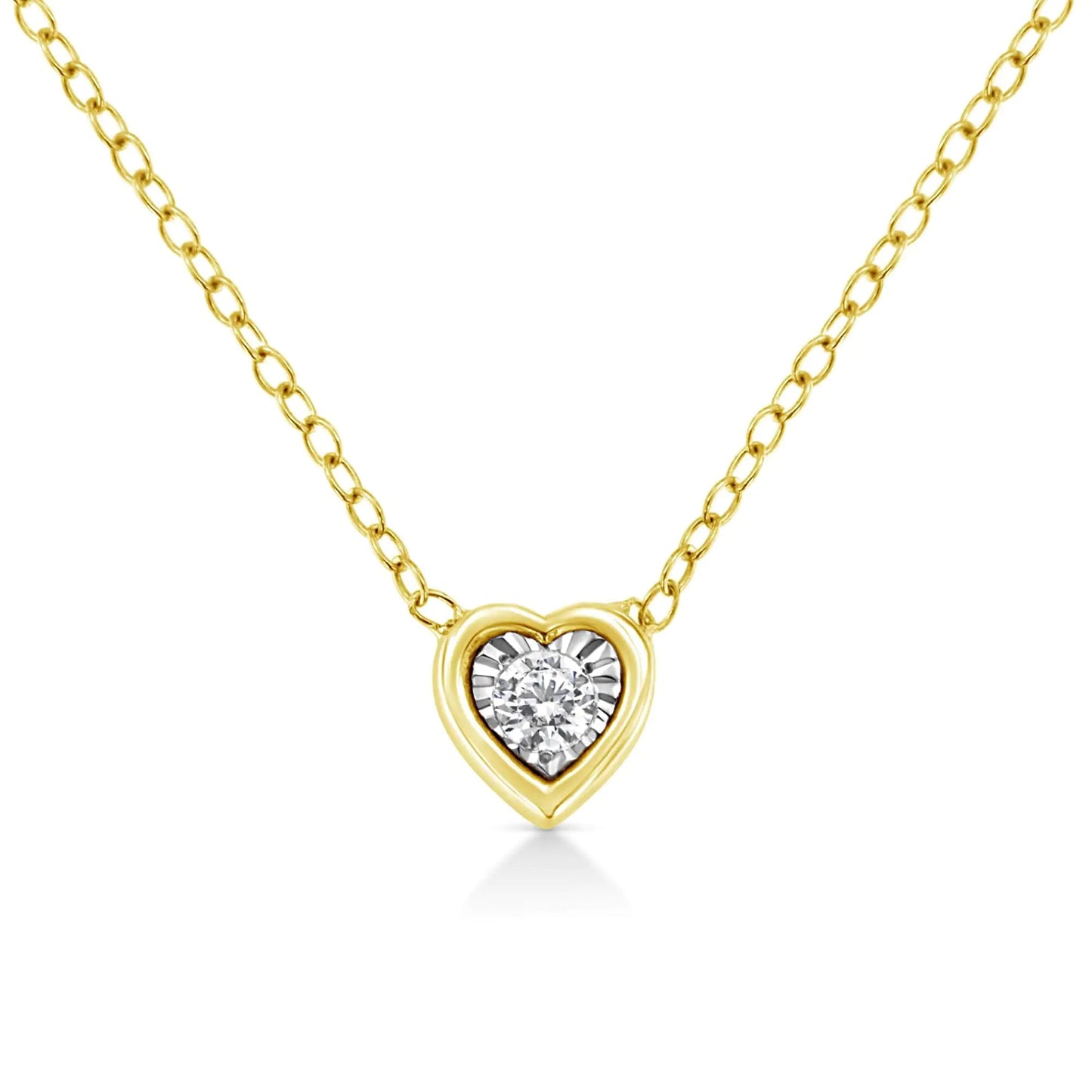 10K Gold Plated Sterling Silver Diamond Miracle Pendant | Necklace | Elegant Emulations Jewelry USA