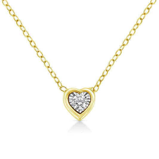 10K Gold Plated Sterling Silver Diamond Miracle Pendant | Necklace | Elegant Emulations Jewelry USA