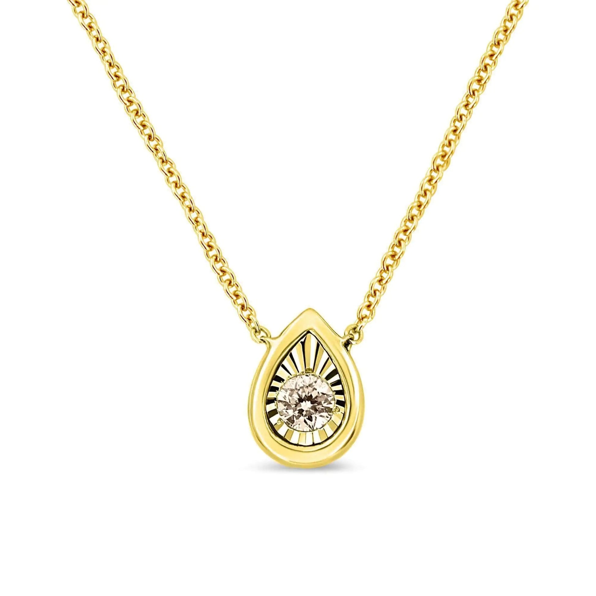10K Gold Plated Sterling Silver Diamond Miracle Pendant | Necklace | Elegant Emulations Jewelry USA