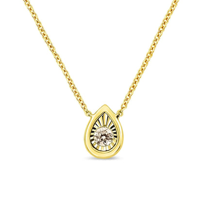 10K Gold Plated Sterling Silver Diamond Miracle Pendant | Necklace | Elegant Emulations Jewelry USA