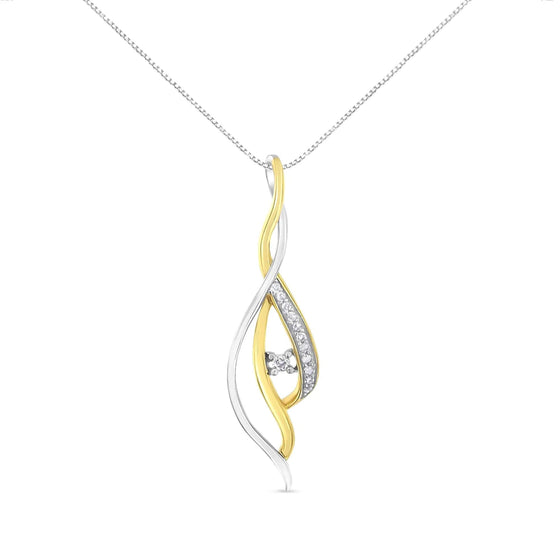 10K Gold Solitaire Diamond Spiral 18" Necklace | Necklace | Elegant Emulations Jewelry USA
