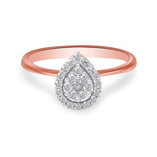 10K Rose Gold 3/8 Cttw Round - Cut Diamond Pear Promise Ring (I - J Color, I2 - I3 Clarity) | | Elegant Emulations Jewelry USA