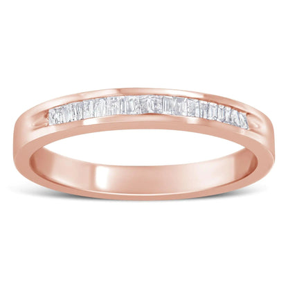 10K Rose Gold Sterling Silver Diamond Stackable Band | Rings | Elegant Emulations Jewelry USA