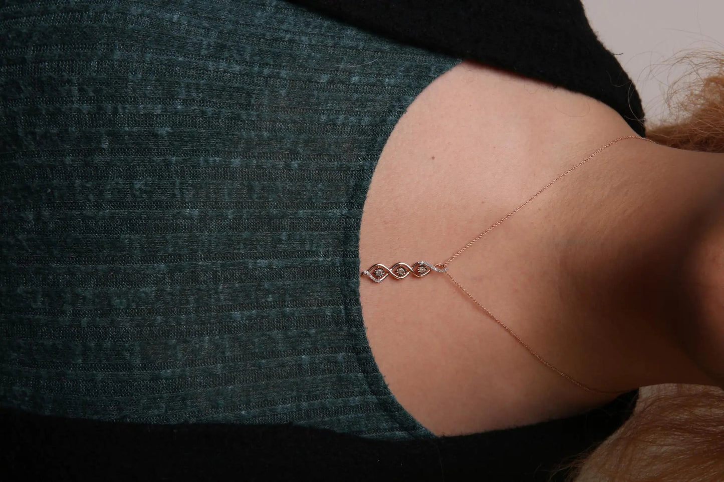 10K Two - Tone Gold & Silver Diamond Twist Pendant Necklace | Necklace | Elegant Emulations Jewelry USA