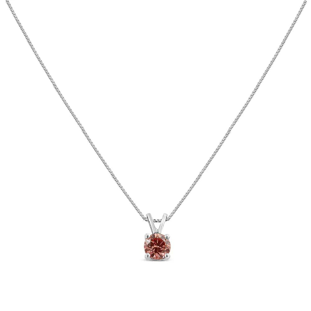 10K White Gold Brilliant Lab Diamond Solitaire Pendant | Necklace | Elegant Emulations Jewelry USA