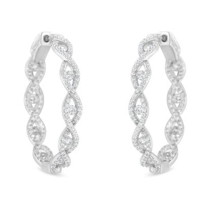 10K White Gold Diamond Hoop Earrings (1 1/2 cttw, H - I Color, I1 - I2 Clarity) | | Elegant Emulations Jewelry USA