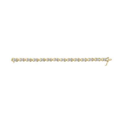 10k Yellow Gold Plated .925 Sterling Silver 2.00 Cttw Round - Cut Diamond Link 7" Bracelet (H - I Color, I2 - I3 Clarity) | | Elegant Emulations Jewelry USA