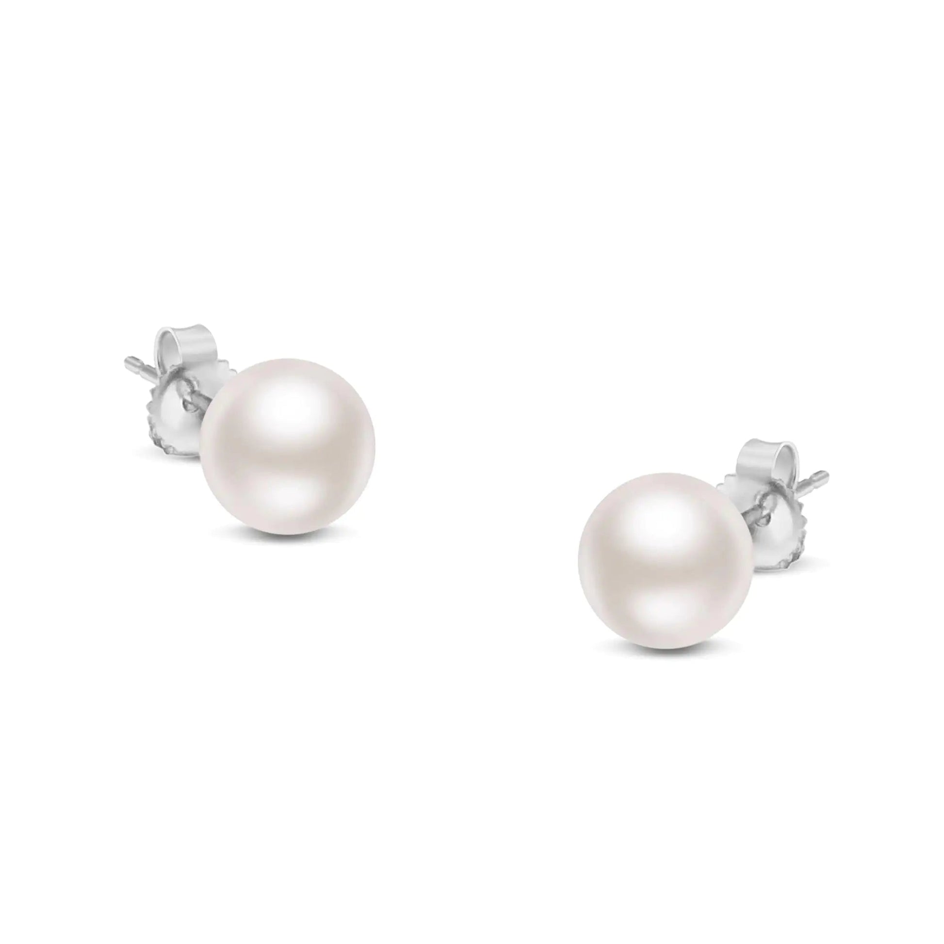 14K Gold Akoya Pearl Stud Earrings - Select Your Size | Earrings | Elegant Emulations Jewelry USA