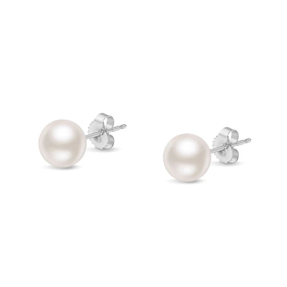 14K Gold Akoya Pearl Stud Earrings - Select Your Size | Earrings | Elegant Emulations Jewelry USA
