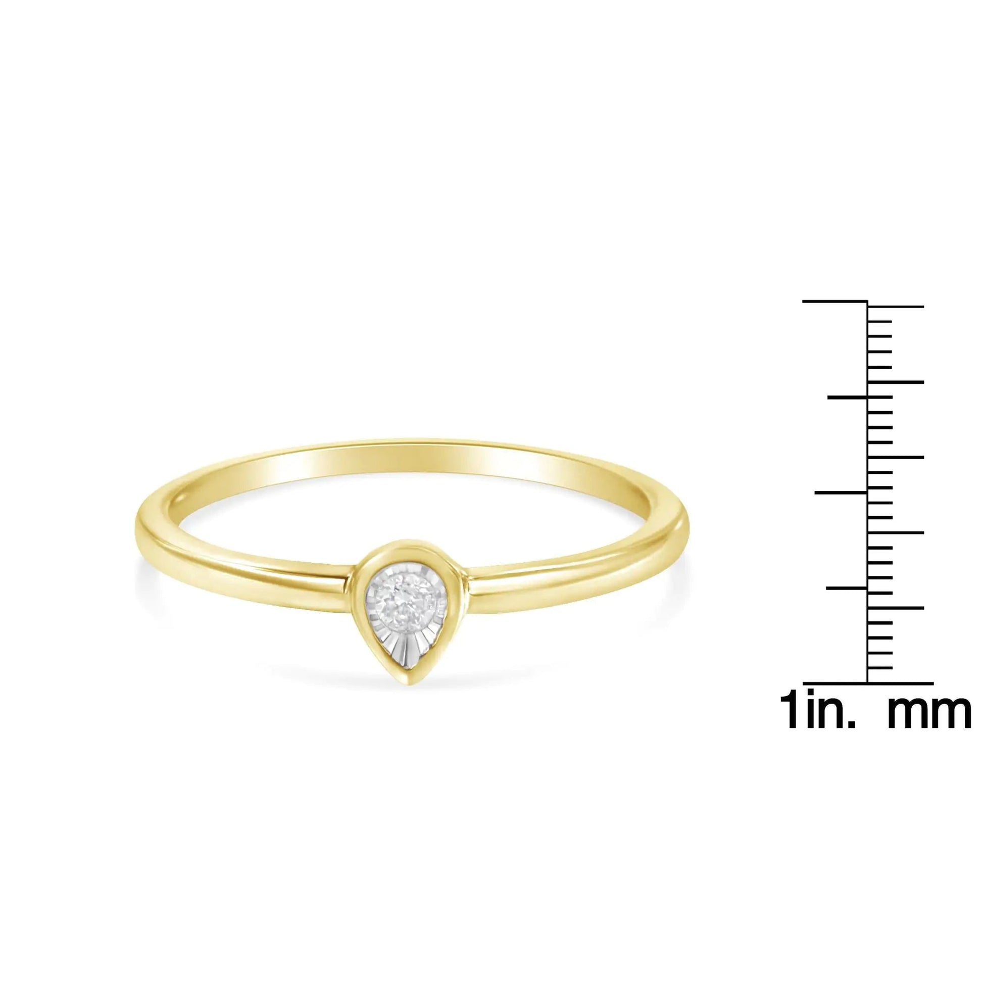 14K Gold Plated Silver .05ct Diamond Teardrop Fashion Ring | Rings | Elegant Emulations Jewelry USA