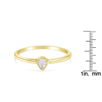 14K Gold Plated Silver .05ct Diamond Teardrop Fashion Ring | Rings | Elegant Emulations Jewelry USA