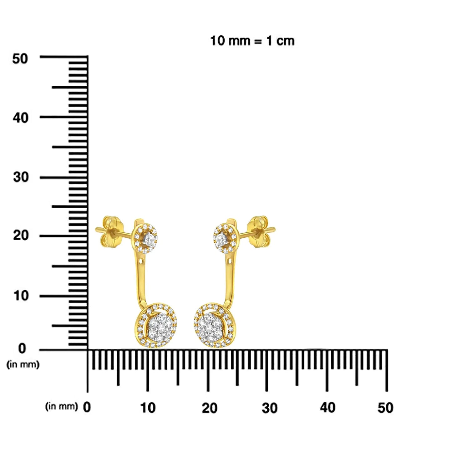 14K Gold & Sterling Silver Dual - Style Diamond Earrings | Earrings | Elegant Emulations Jewelry USA