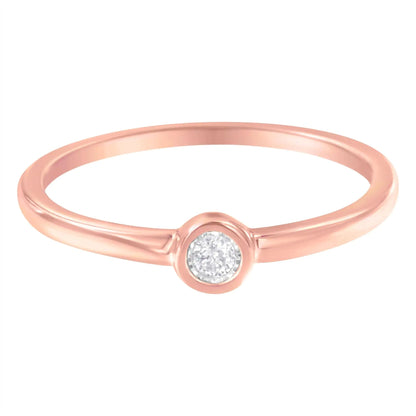 14K Rose Gold Plated .925 Sterling Silver Miracle Set Diamond Ring (1/20 Cttw, J - K Color, I1 - I2 Clarity) | Rings | Elegant Emulations Jewelry USA