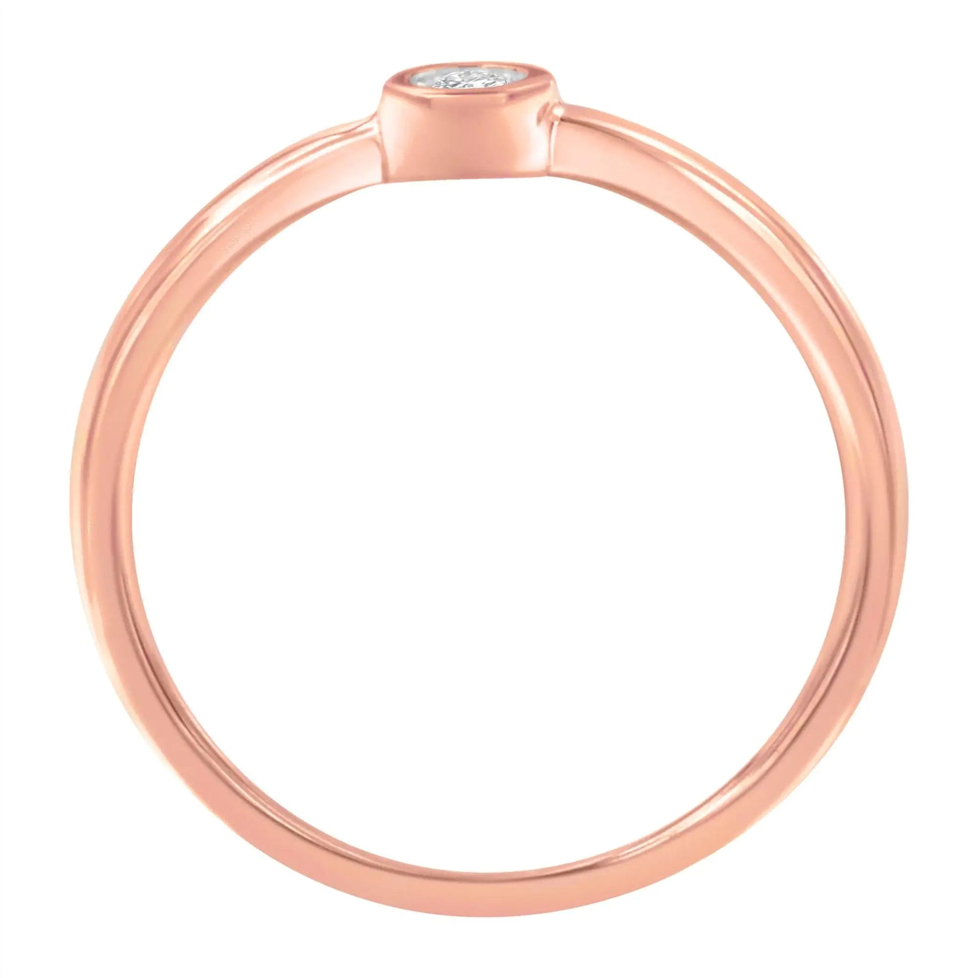 14K Rose Gold Plated .925 Sterling Silver Miracle Set Diamond Ring (1/20 Cttw, J - K Color, I1 - I2 Clarity) | Rings | Elegant Emulations Jewelry USA