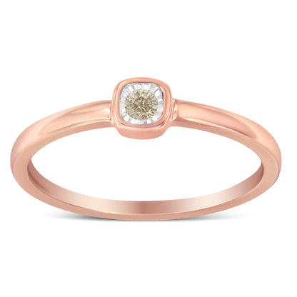 14K Rose Gold Plated Square Diamond Promise Ring | Rings | Elegant Emulations Jewelry USA