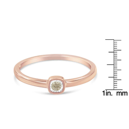 14K Rose Gold Plated Square Diamond Promise Ring | Rings | Elegant Emulations Jewelry USA
